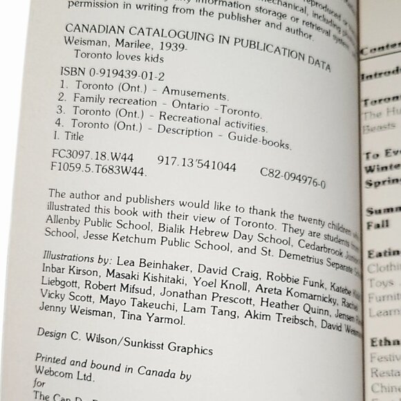 Toronto Loves Kids - Marilee Weisman 1982 Paperback Book Entertaining Educating - Picture 5 of 8